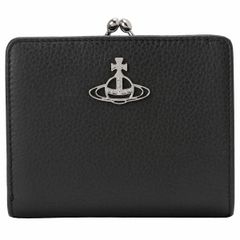 ヴィヴィアンウエストウッド Vivienne Westwood レディース 51010020 L001J N401 がま口 二つ折り財布 ブラック GRAIN LEATHER
