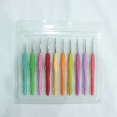 【アウトレット品】レース針 かぎ針 10本セット 1ケース　ハンドメイド カラフル おしゃれ