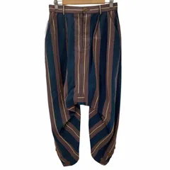 ヴィヴィアンウエストウッドマン Vivienne Westwood MAN THICK&THIN ストライプ バギーターンアップトラウザー メンズ  46のサムネイル