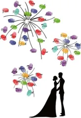 XPデザイン ウェディングツリー 結婚式 指紋ツリー 拇印 署名 アート ゲストブック ウェルカムボード(スパークリング,  A3サイズ)