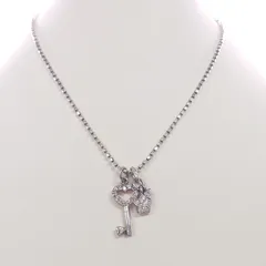 Folli Folli【フォリフォリ】ハートキーボールチェーンネックレス スタートップ付き 石付き SV925  約40㎝　M232