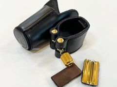 バンドレン　ソプラノサックス　ラバー用　リガチャー　レザー　プレート2枚付き【中古】【西巣鴨】