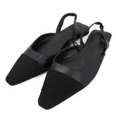 ザラ ミュール パンプス バックストラップ フラット 靴 レディース 40サイズ ブラック ZARA 【中古】