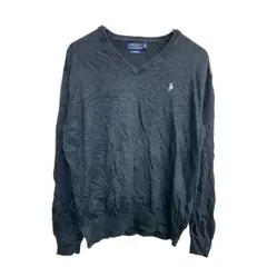 POLO RALPH LAUREN ニット セーター Sサイズ ポロラルフローレン Vネック ブラック 古着卸 アメリカ仕入 t2410-3376