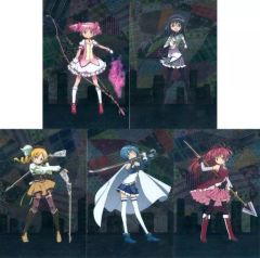 [중고] 캐릭터 카드 Puella Magi Holy Quintet 메탈릭 카드 5장 세트 [극장판 마법 소녀 마도카 ☆ 마기카 [신편] 반역의 이야기 캔버스 아트] 5 캐릭터 동시 구입 특전