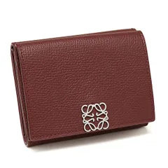 美品 ロエベ アナグラム トライフォールドウォレット C821TR2X02 バーガンディ 三つ折り財布 LOEWE