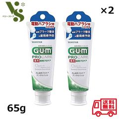 サンスター GUM ガム 薬用 歯周プロケア デンタルジェル 65g x2個セット 電動歯ブラシ用 ハミガキ 歯周病予防 プラーク除去 64
