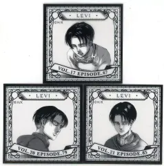 【中古】シール・ステッカー 全3種セット スクエアクリアステッカー 「進撃の巨人 ”MEMORIAL FRAGMENT” リヴァイバースデー2021」