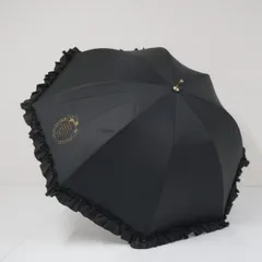 傘 NOEMIE ノエミー ボリュームフリル USED美品 晴雨兼用 ブラック 深張り バンブーハンドル グラス骨  60cm　ロリィタ ロリータ B2771