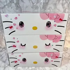 新品未開封　サンリオ　ハローキティ　ティッシュ　ボックス　　限定デザイン　50th　3箱セット　柄付き　ピンク　アニバーサリー