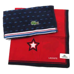 ラコステ LACOSTE Lサジェス ゲストタオル バンダナ スカーフ コットン 2点セットのサムネイル