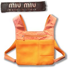 【1999ss】"rare" MIU MIU orange mesh body chest bag archive