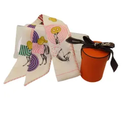 【中古】HERMES エルメス ツイリー≪ガルド・ローブ・ポップ≫ ブラン マルチカラー シルク100% バンドーツイリー バッグ用スカーフ スカーフ レディース A2405207【無料ギフトラッピング承ります】