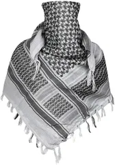 Ludus Felix アフガンストール シュマグ スカーフ ミリタリー サバゲー装備 大判 Cotton 100%( グレー,  110x110cm)