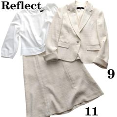 新品同様◇Reflect リフレクト 定価5万 洗える 夏匠スカートスーツ 9号