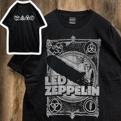 バンド Tシャツ レッドツェッペリン チェッペリン LED ZEPPELIN 船 飛行船 黒 tee ティーシャツ ミュージック ロック ツアー ライブ デザイン 派手 奇抜 古着 ビンテージ 2502 2980 p10