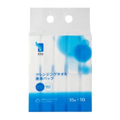 ITO クレンジングタオル 携帯パック 15枚入り x 10 4個セット