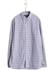 【お得なクーポン配布中!】 ラルフローレン ギンガム チェック 長袖 ボタンダウン シャツ メンズ L ポロ コットン ストレッチ BD 長袖シャツ スリム フィット マチ付き