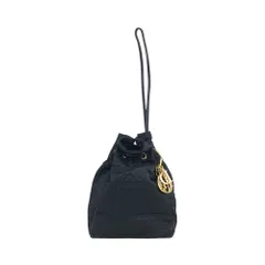 ★Christian Dior  クリスチャン ディオール カナージュ  ハンドバッグ ブラック チャーム ナイロン ミニバッグ 巾着 fk4pww