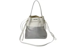 MIUMIU ミュウミュウ マドラス ハンドバッグ ショルダーバッグ R1129C バイカラー ホワイト シルバー レザー シルバー金具 中古 4c076630