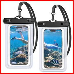 【最短発送】防水ケース 海 【2枚セット&熱圧技術】スマホケース IPX8認定 水中・水上で操作できる スマホ 良いタッチ感度 指紋認証/顔認証 ロックがしやすい サイドボタンが押しやすい ストラップ付き 首掛け 高透過率 Sunytree 7インチ以下全機種