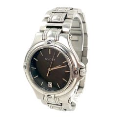 GUCCI グッチ 9040M SS/QZ ブラック文字盤 メンズ腕時計 付属品あり 稼動品【OE-945】