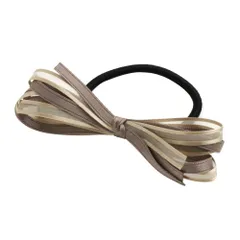 【モカ×ワンサイズ】[Cream dot. クリームドット公式] ヘアアクセサリー レディース ヘアゴム 大人っぽい リボン バイカラー コンビカラー くすみカラー 大人 上品 エレガント シンプル   