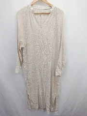 ◇ ◎ ⊂ SENSE OF PLACE by URBAN RESEARCH Vネック 長袖 ロング丈 ワンピース サイズF ベージュ レディース E  【1503040001345】