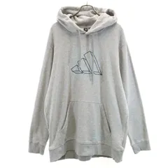 adidas アディダス 長袖 スウェットパーカー 2XO グレー メンズ 古着