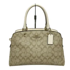 COACH(コーチ) ハンドバッグ リリー キャリーオール シグネチャー 91495 ベージュ×アイボリー レザー