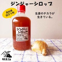 桐島畑のジンジャーシロップ 480g入り 高知県四万十川町産しょうが 生姜シロップ しょうがシロップ みのりの里