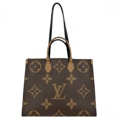 ルイヴィトン 2WAY レディース オンザゴーGM ハンドバッグ トートバッグ 肩掛け On the Go かばん 鞄 通勤 通学 LOUIS VUITTON M45320 モノグラムジャイアント モノグラム・リバース ブラウン 茶 ゴールド金具【中古品】