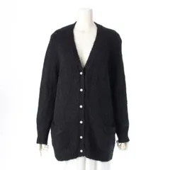 マディソンブルー 22AW Deuxieme モヘア混  ルーズ ビッグ Vネック パールボタン ニット カーディガン MB224-8017 ブラック 00(XS)【中古】