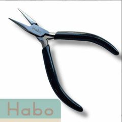 ★期間限定 専用ポーチ付き★当店オリジナル 『 Habo 』 【先細 / 小型 】 チェーンノーズ プライヤー　ワイヤー 曲げる ビーズ アクセサリー 工具 先細ペンチ ギザ無し ハンドメイド 手芸 ヤットコ  ジュエリー クラフト アーティスティックワイヤー