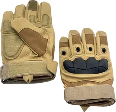 Misora Pockets タクティカルグローブ サバゲー 装備 バイク 自転車 スマホ 対応 手袋(ブラウン,  L)