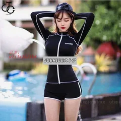 水着 レディース 40代 長袖水着 3点セット 体型カバー 日焼け対策 フィットネス 韓国風 ラッシュガード サーフ レディース水着  vii3x332354