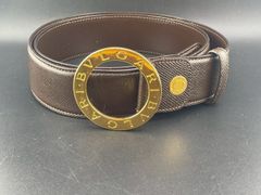 【中古品】 ブルガリ　BVLGARI サークルベルト　ゴールドダークブラウン　バックル　付属品あり