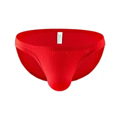 ビキニ ブリーフ メンズ ハーフバック リブ さらさら 通気性 伸びる ストレッチ アンダーウェア スポーティ 快適フィット 男性 勝負下着 大人用 黒 赤 ms-008