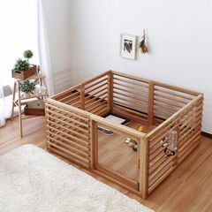 小型犬 サークル 多頭飼い 室内用 スライドドア 木製 仕切り 日本製ペット家具 小型犬 サークル 多頭飼い 室内用 スライドドア 木製 仕切り 日本製