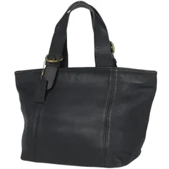 コーチ COACH ロゴ トートバッグ ハンドバッグ オールドコーチ ブラック ネイビー トートバッグ レザー 4133 レディース 【中古】