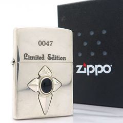 ZIPPO Limited Edition 2002 クロス 黒石 ナンバー入り USA リミテッド エディション ライター 箱 美品 箱付 ジッポー ◆送料込◆質屋-9317