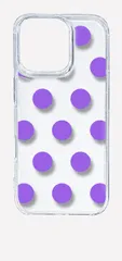 【新品未使用】iPhone16 Pro アイフォン16プロ クリア ハードケース ドット柄 水玉 (パープル) スマホケース カバー cl-ip16pro-dotsmall-08