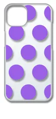 【新品未使用】iPhone13 アイフォン13 クリア ハードケース ドット柄 水玉 (パープル) スマホケース カバー cl-iphone13-dotbig-08