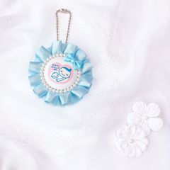 ハンドメイド　両面マタニティマーク　プリーツ　パステルブルー　完成品