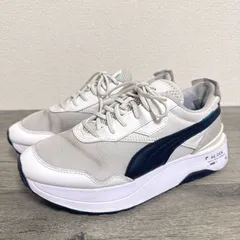 PUMA ウィメンズ クルーズライダーRE.GEN 382312-01 サウティナブル メッシュ 厚底スニーカー 24.5cm白×黒 モノトーン