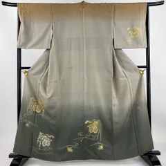 付け下げ 光映箔 和田光正 正絹 反物 小紋 反物 正絹 金彩友禅 和田光正作 草葉模様 丹後ちりめん 京
