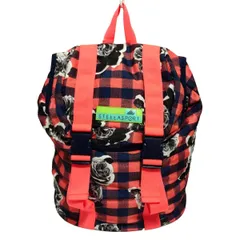 アディダスバイステラマッカートニー リュックサック - オレンジ×ダークネイビー×白 StellaSport/チェック柄/花柄
