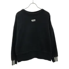 アディダス トレフォイルロゴ 長袖 スウェット トレーナー S ブラック×ホワイト adidas メンズ