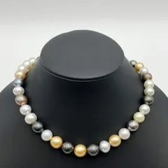 パール ネックレス マルチカラー ホワイト ブラック ゴールド ブラウン 南洋真珠 バロックパール ジュエリー アクセサリー レディース