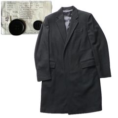 【90s】HELMUT LANG "本人期" black lamb wool cashmere chester coat archive "バスストップ"